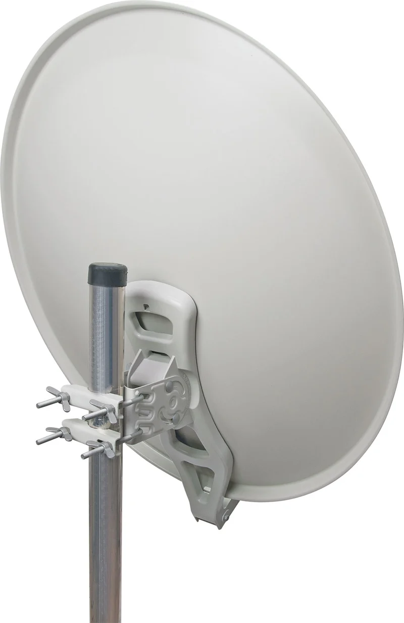 Aluminium Satellitenschüssel 80 cm vormontiert hellgrau