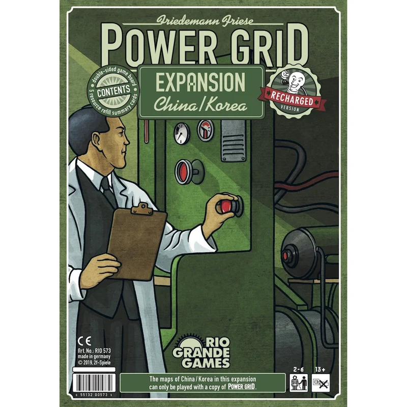 Rio Grande Power Grid China/Korea Expansion Recharged Strategy Board Game 13y+