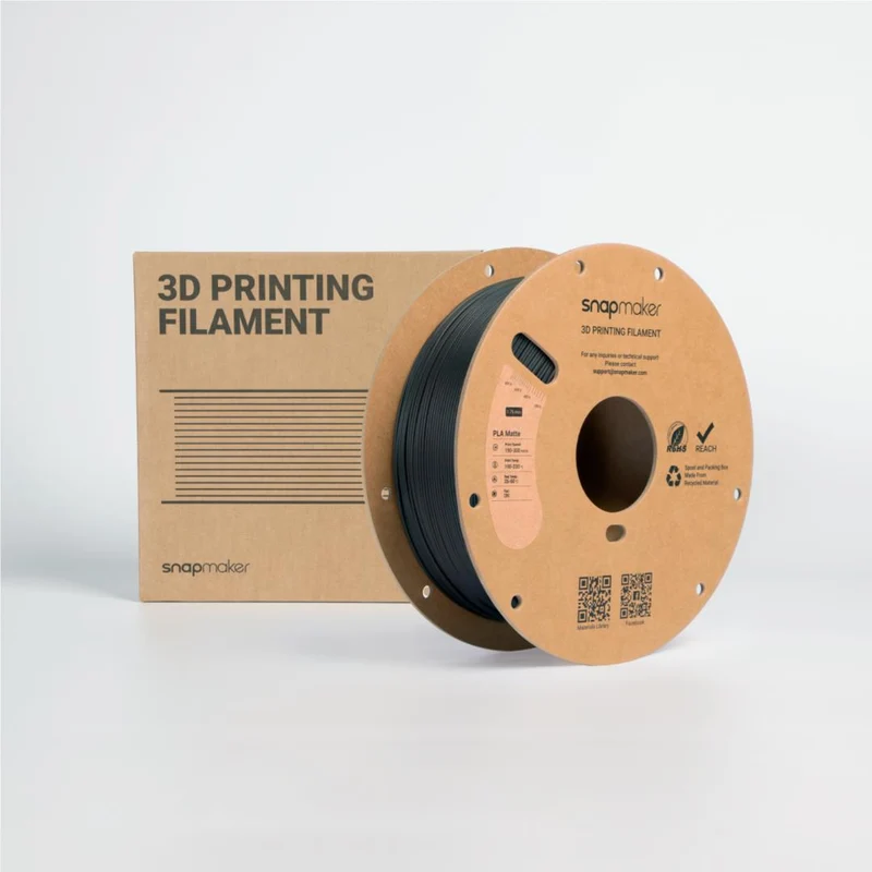 Snapmaker Matte PLA 3D Printer Filament With Spool (Carbon Black) [1kg]
