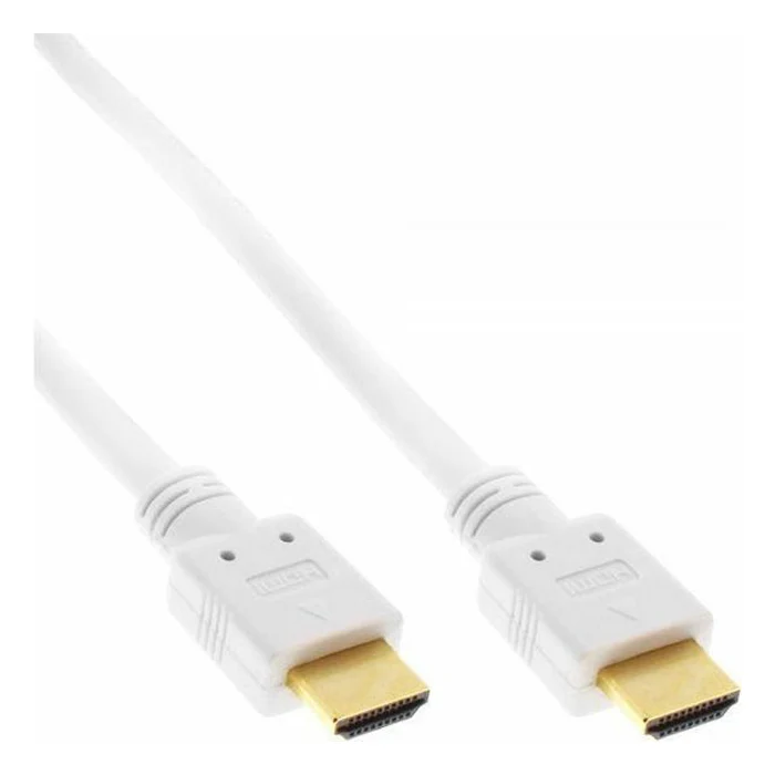 VIVANCO Hochwertiges HDMI Kabel, 3m, mit Ethernet, 4K, 18 Gbps, ARC, 3D, Weiß, vergoldet, kompatibel mit UHD Geräten