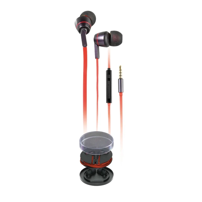 VIVANCO In-Ear Headset Rot – Hochwertiger Sound für alle 3,5mm Geräte
