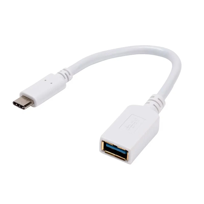 VIVANCO Hochwertiger USB Type C Adapter, USB C Stecker auf USB 3.0 A Buchse, Hohe Übertragungsrate, 0,1m