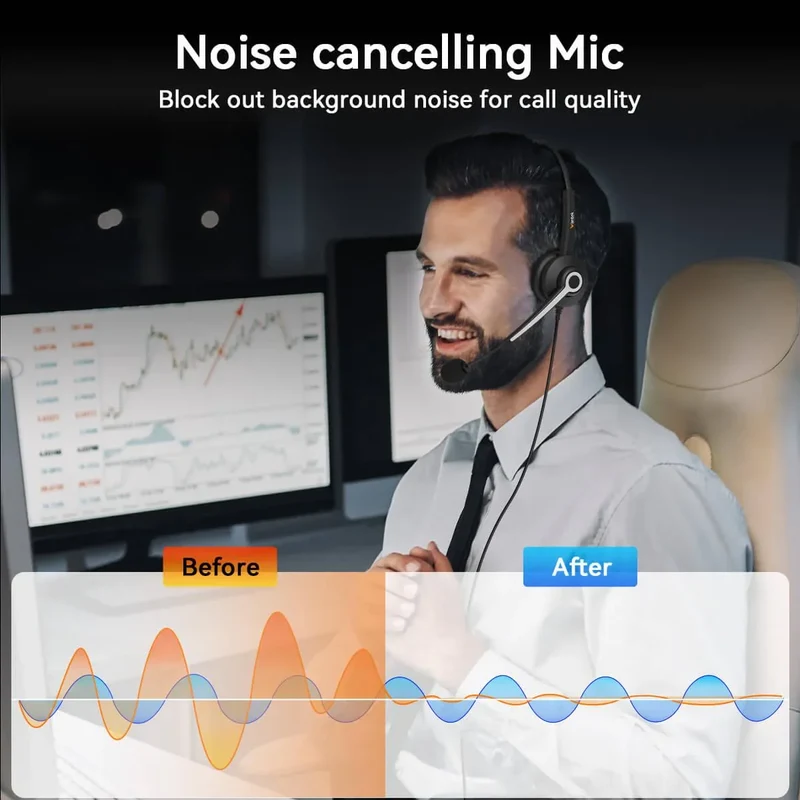 Wantek® h682 Dual-Ear 2.5mm Phone Headset