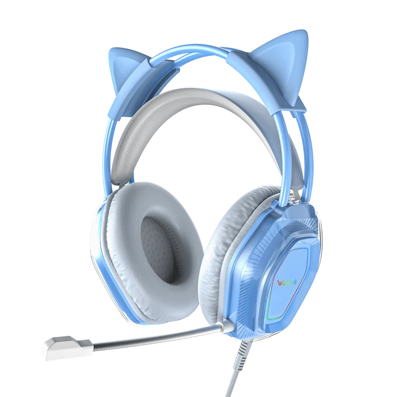 Wantek® V10 Cat Ear Gaming Headphones with Mic & LED Lights