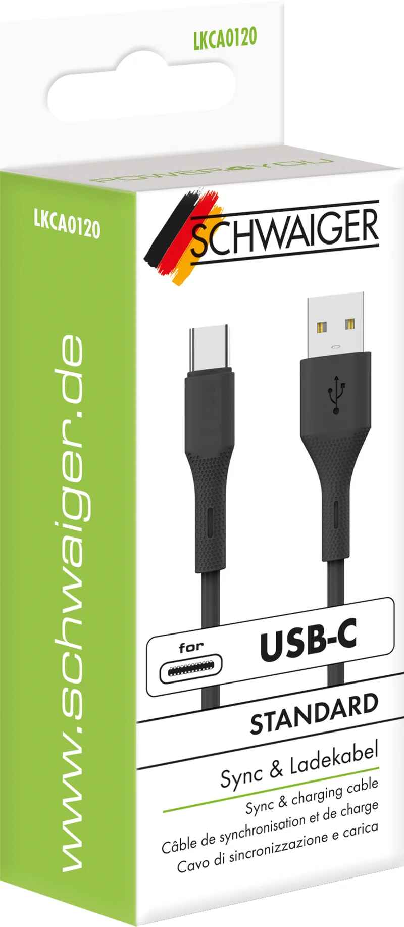 Ladekabel USB A auf C 1,2m schwarz