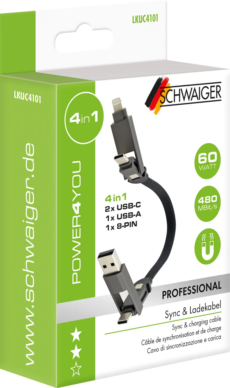 4 in 1 USB-C Kabel