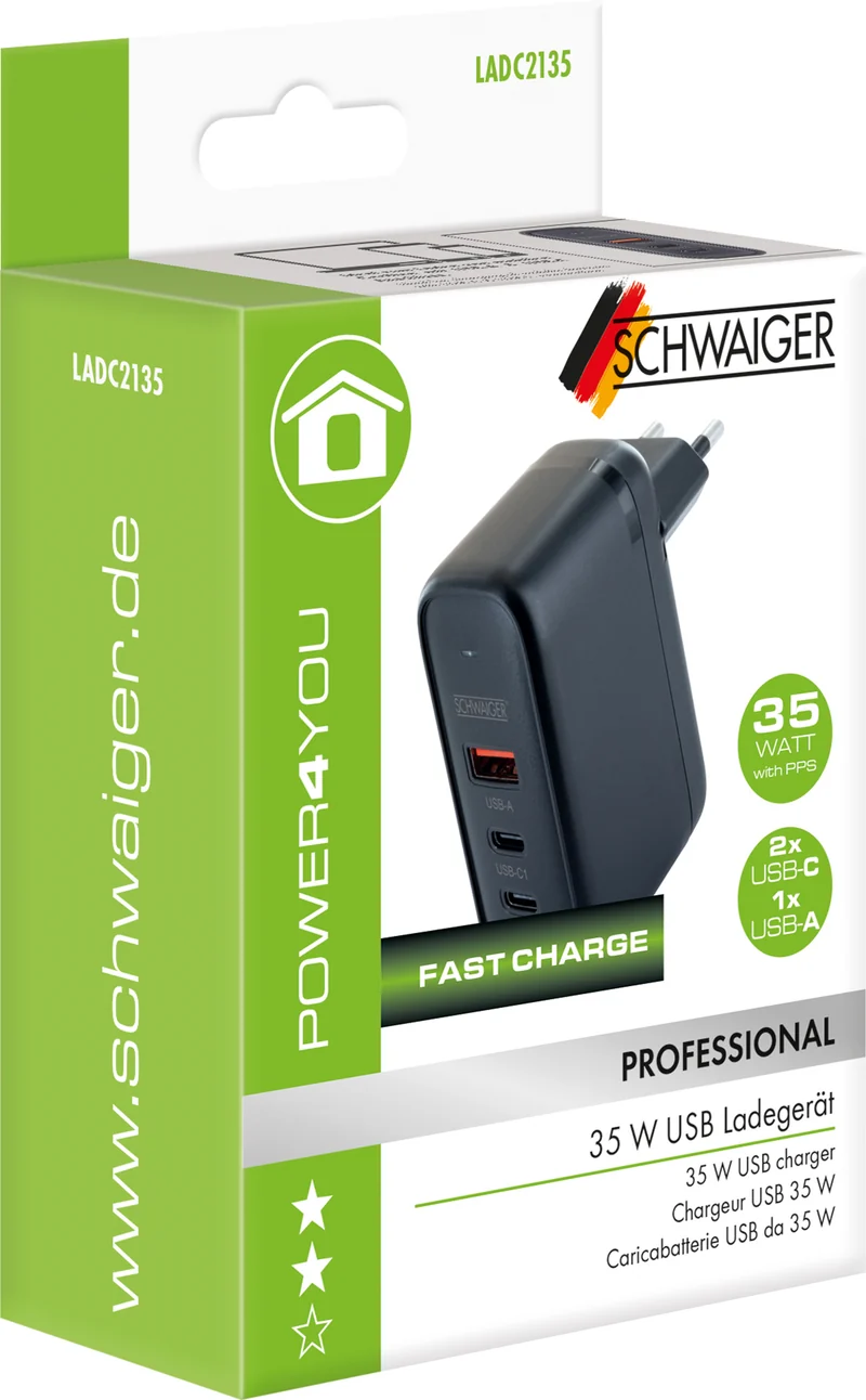 Ladeadapter USB-C & A 35W