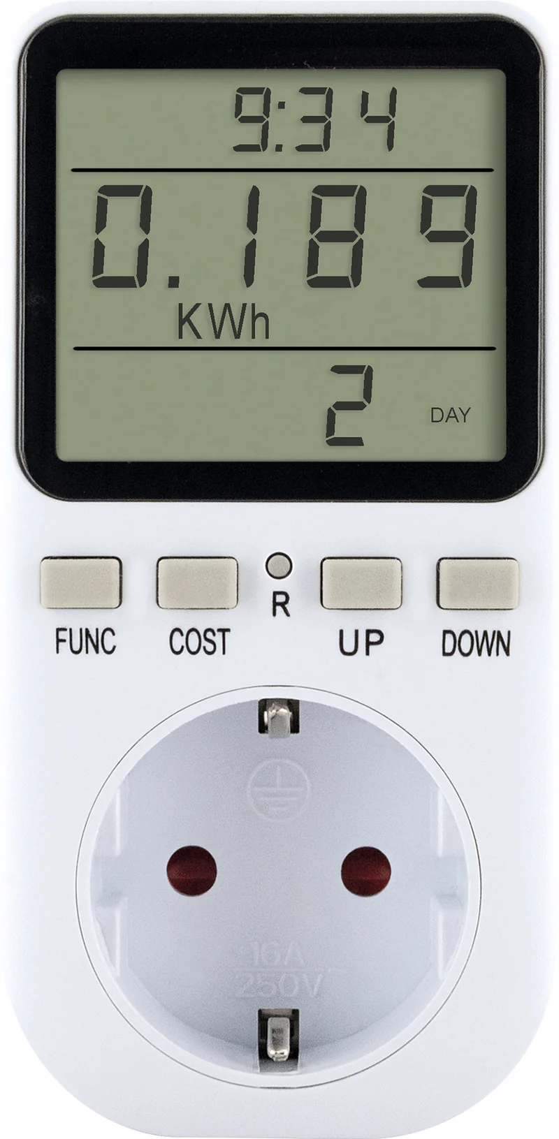 Energiekosten/Einspeisemessgerät beleuchtet