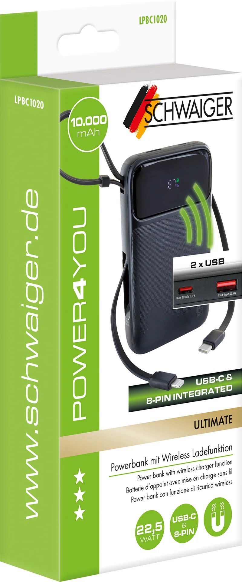 Powerbank mit Wireless Ladefunktion