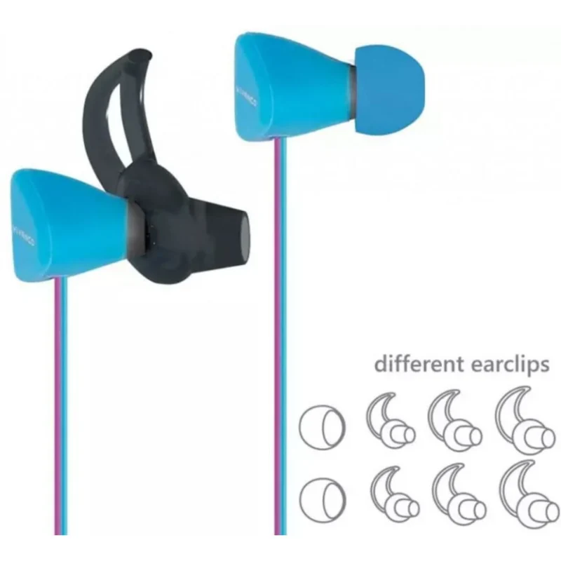 Trendige VIVANCO In-Ear Sportkopfhörer, Rosa, mit Mikrofon, IPX4 Spritzwasserschutz, Silikongehäuse, 3,5 mm Klinke, 1,2 m Flachkabel