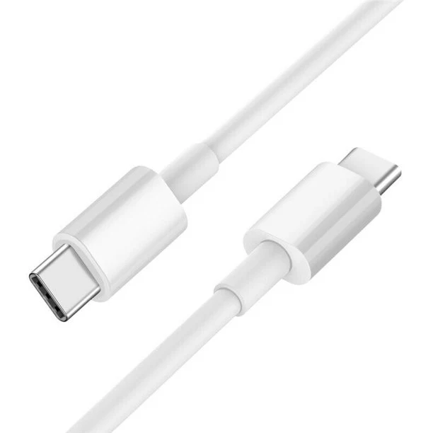 VIVANCO Hochwertiges USB Type-C Kabel, kompatibel mit USB-C Geräten, Daten- und Ladekabel, 1,2 m, Weiß, beidseitige Stecker