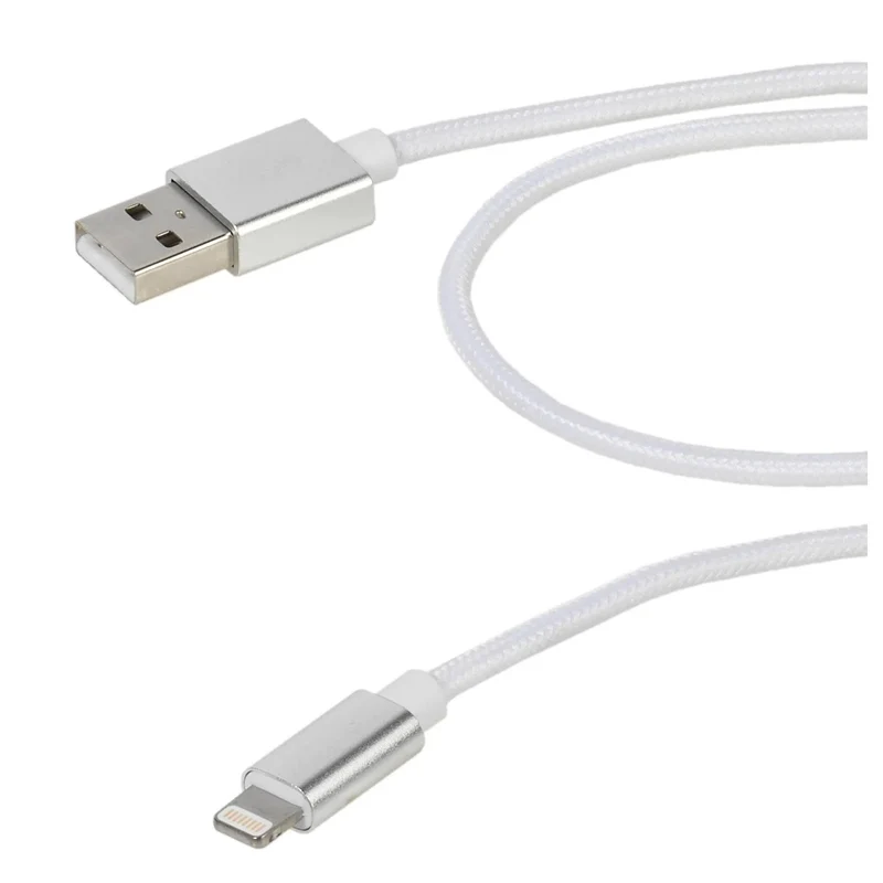 VIVANCO Premium Aufladekabel kompatibel mit Apple Geräte, USB A auf Lightning, reißfester Nylonummantelung, 2,5m