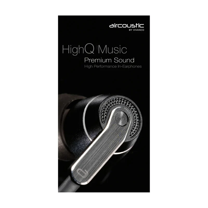 VIVANCO In-Ear Headset Schwarz mit High-Performance Sound und edlem Metallgehäuse, 3,5 mm Klinke und Transportbox