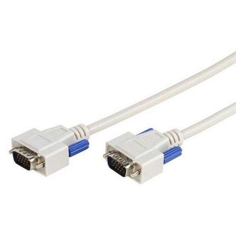 VIVANCO Hochwertiges VGA Kabel, 15 pol. HD Stecker, doppelt geschirmt, 75 Ohm Video-Leitung, 3m, mit Ferritkern