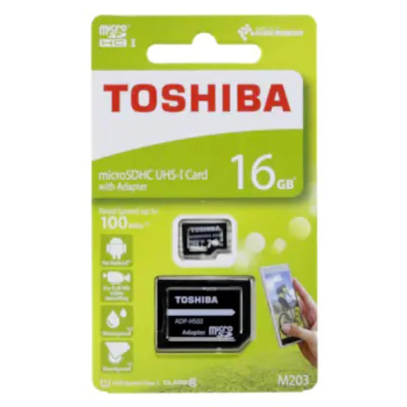 TOSHIBA Hochwertige Micro SDHC Speicherkarte, 16GB, Exceria M203 R100, UHS-I U1, inkl. Adapter, 100 MB/s