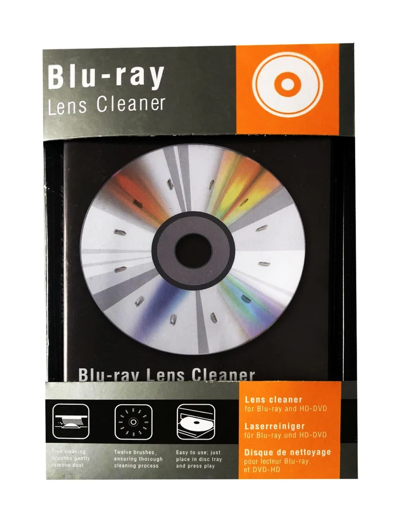 VIVANCO Effektiver Objektivreiniger, kompatibel mit Blu-ray Playern, mit Mikrofaserbürsten, einfache Reinigung