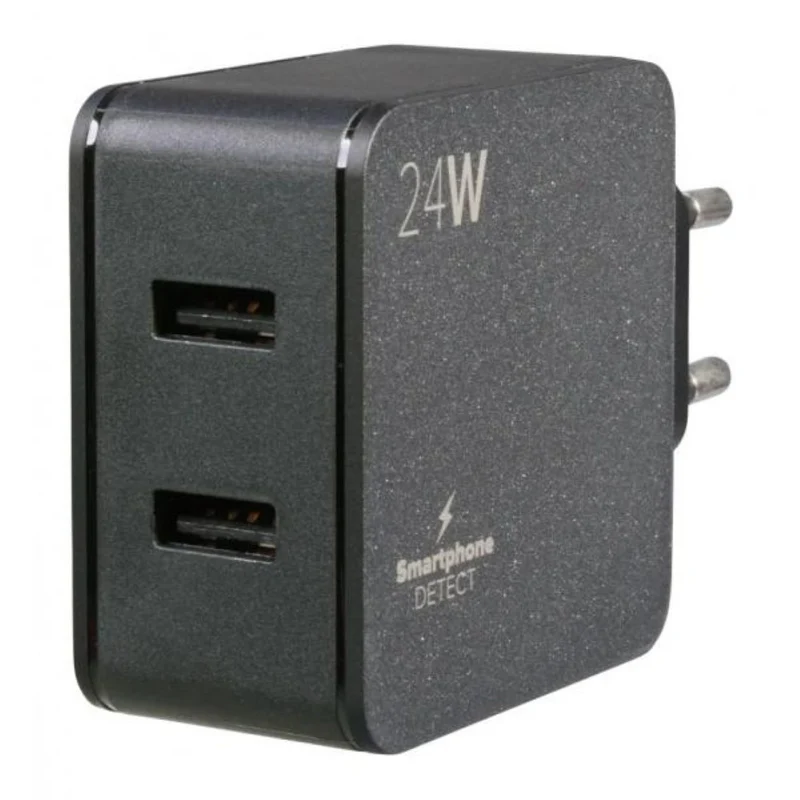 Cellularline Multipower 2 Dual USB Ladegerät 24W, Schnellladung für Smartphone und Tablet, 110-240V