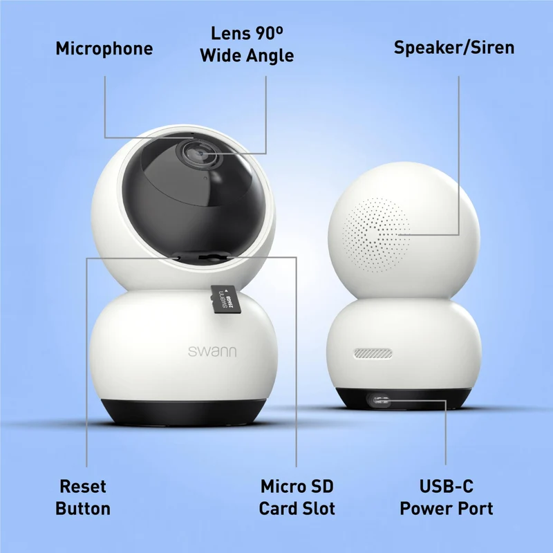 Swann EVO 2K Pan and Tilt Indoor WiFi Camera