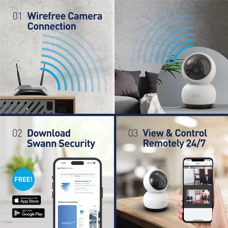 Swann EVO 2K Pan and Tilt Indoor WiFi Camera