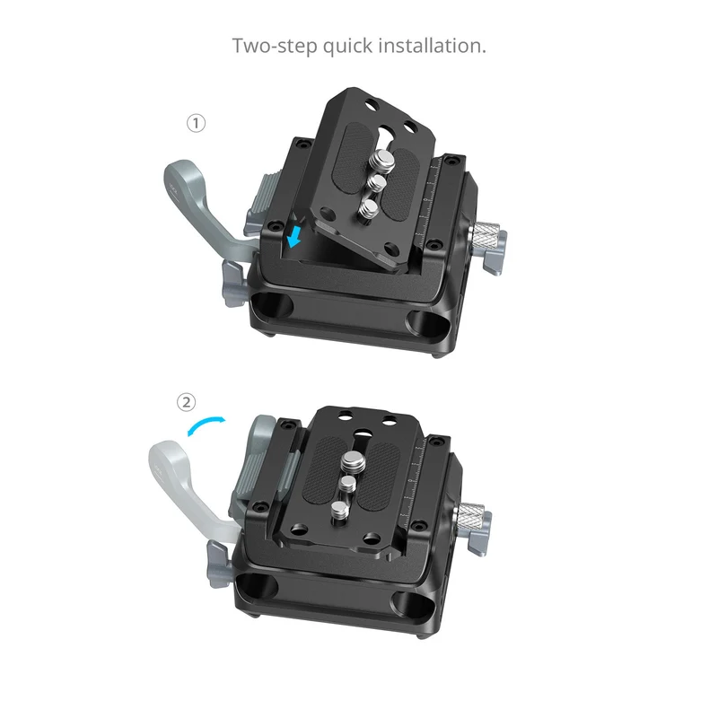 SmallRig Manfrotto-Type Mount Plate Kit with 15mm Dual Rod Clamp 5366