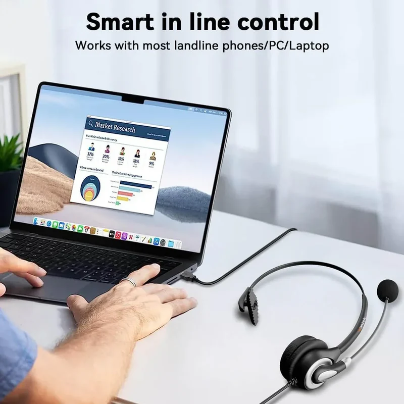 Wantek® h600 Single-Ear USB Headset with Mic