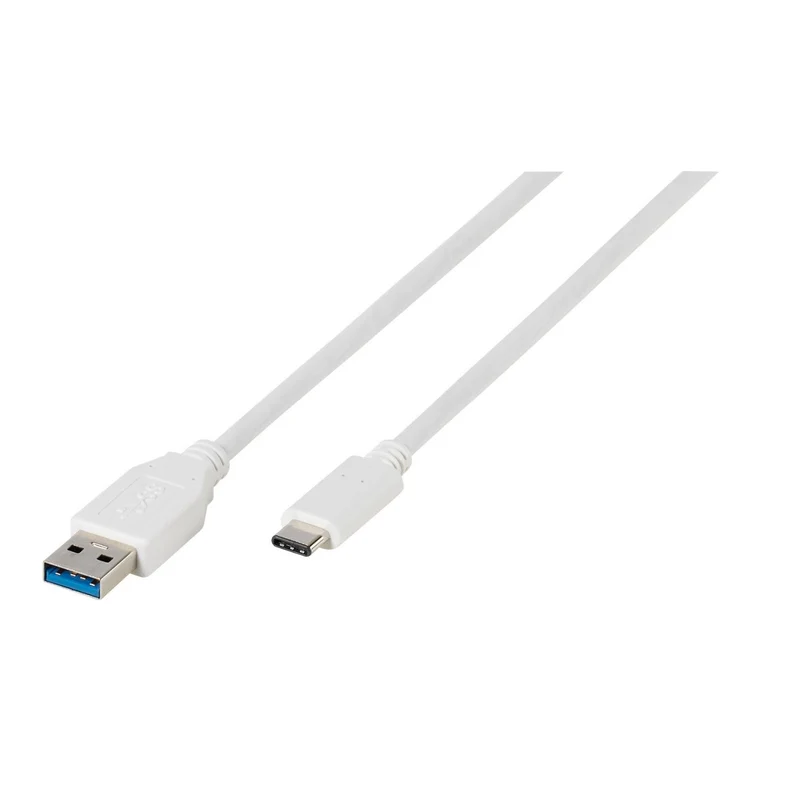 VIVANCO Hochwertige USB Type-C, Daten- und Ladekabel, 1m, Super Speed 5 Gbit/s, kompatibel mit USB 3.1 Geräten, Weiß