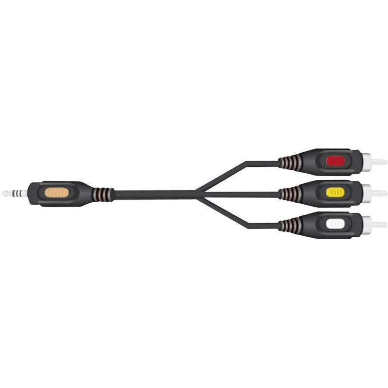 VIVANCO Hochwertiges Cinch Audio Anschlusskabel 2m, 3,5mm Klinke zu 3x Cinch, 4 polig, 75 Ohm Videokabel, schwarz