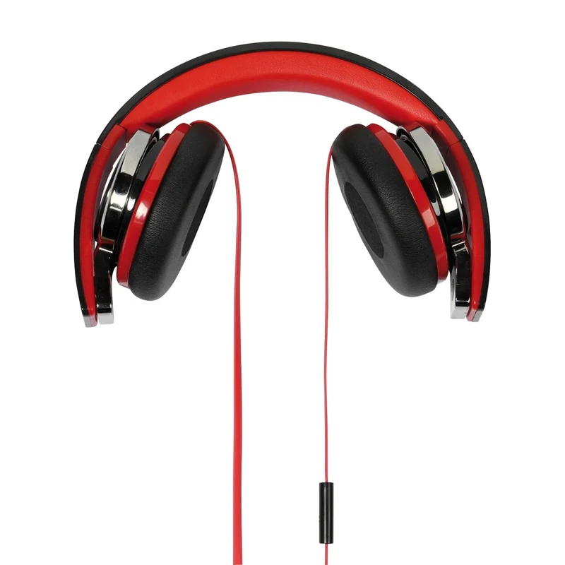 VIVANCO Hochwertige Hifi On-Ear Kopfhörer, Faltbar, Mit Mikrofon, Intensiver Bass, Flachkabel, 3,5 mm Klinke, Schwarz