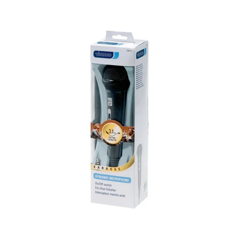 VIVANCO Hochwertiges Dynamisches Mikrofon DM 40, Uni-direktional, mit Windschutz, 3,1 m Kabel, 3,5 mm und 6,3 mm Klinke, XLR, 500 Ω