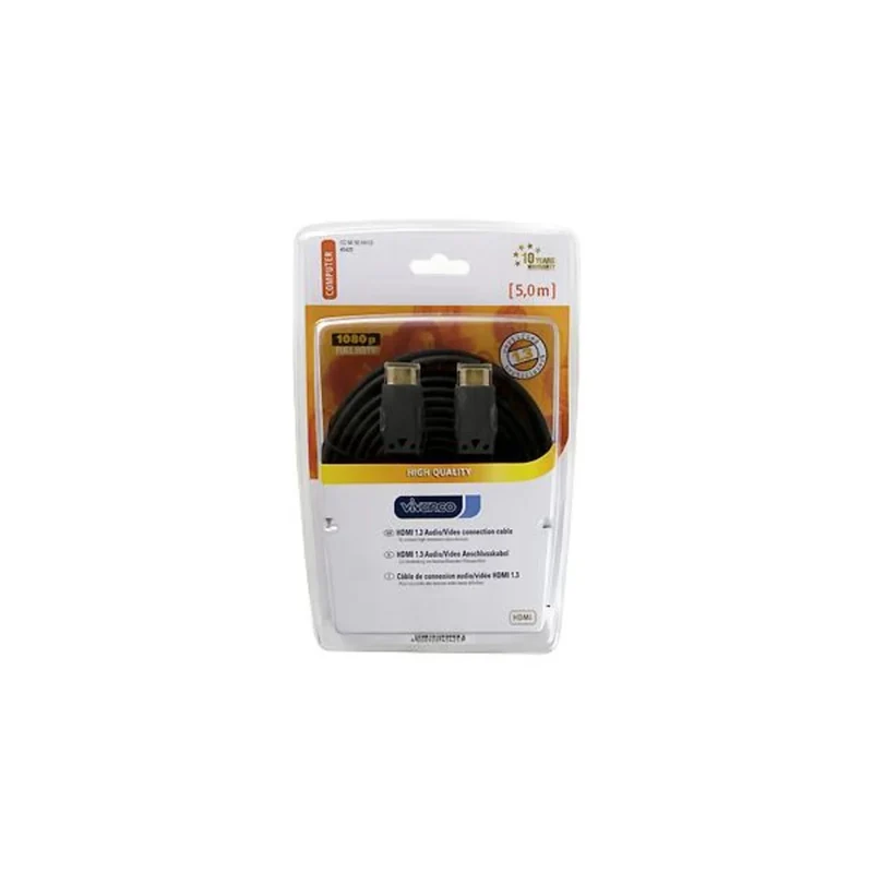 VIVANCO HDMI Kabel 5m Full HD, Flachband, High Speed, vergoldete Kontakte, kompatibel mit TV und Beamer