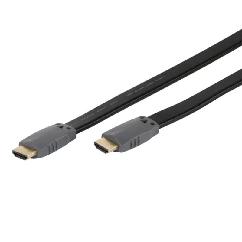 VIVANCO HDMI Kabel 5m Full HD, Flachband, High Speed, vergoldete Kontakte, kompatibel mit TV und Beamer