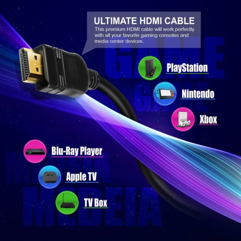 VIVANCO Premium HDMI Kabel, High Speed mit Ethernet, 5 m, 4K, UHD, HDR, 3D, Full HD, vergoldete Kontakte, Textilummantelung