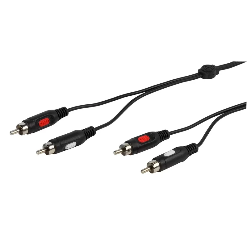 VIVANCO Hochwertiges Cinch Kabel, 2x Cinch Stecker, kompatibel mit Audio Geräten, geschirmt, 5m, beste Tonqualität