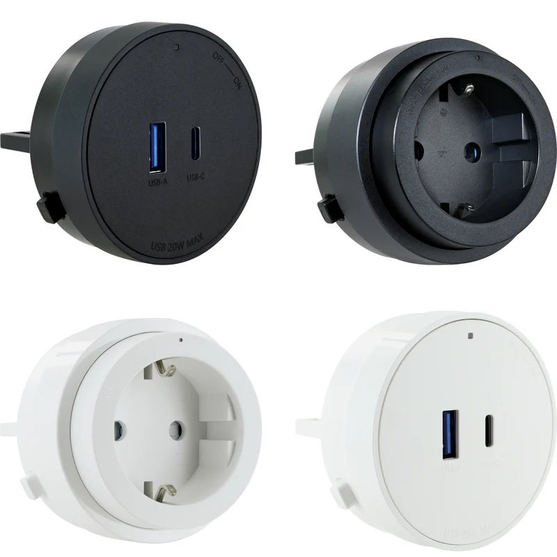 Steckdosen-/USB-Adapter für Stromschienen