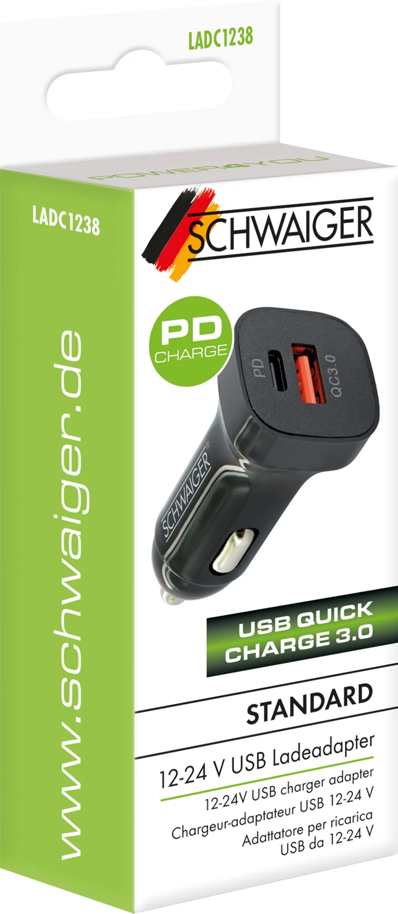 KFZ Ladeadapter 12/24V USB C & A