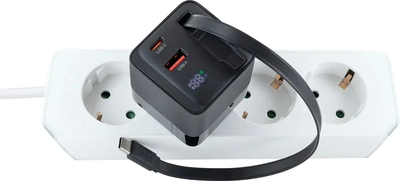 Schnell-Ladegerät mit ausziehbarem Kabel 65W