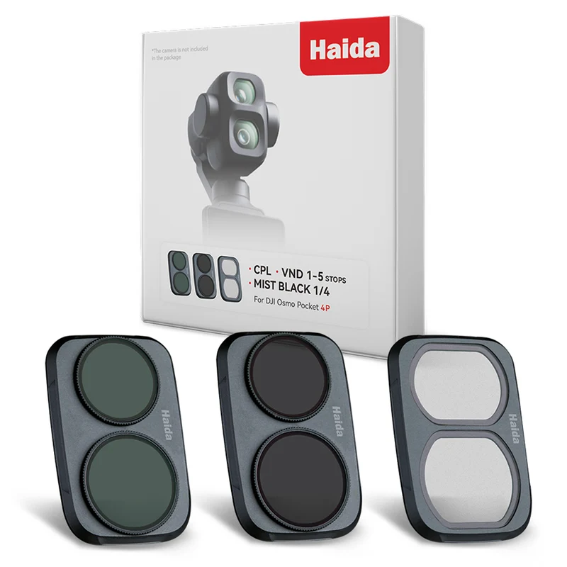 Haida 3-pack NanoPro Filter Kit for DJI Osmo Pocket 4P ( CPL / VND / Mist Black 1/4)
