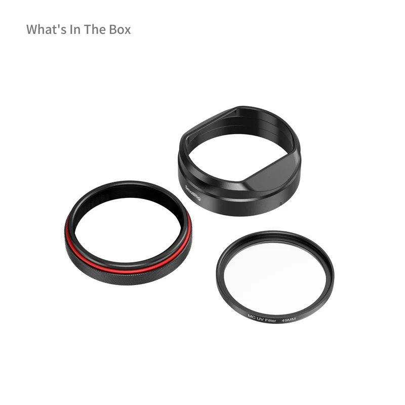SmallRig UV Filter with Lens Hood Kit for FUJIFILM X100VI / X100V (Black) 5850