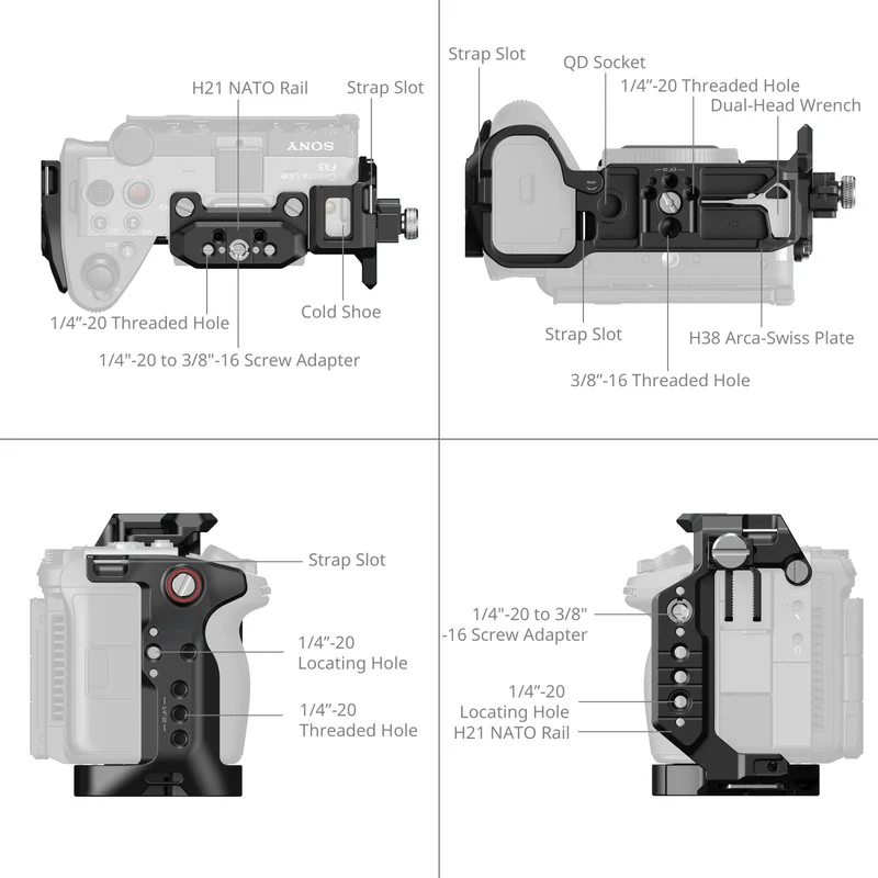 SmallRig "HawkLock" Handheld Cage Kit with V-Mount Plate for Sony FX5 6779