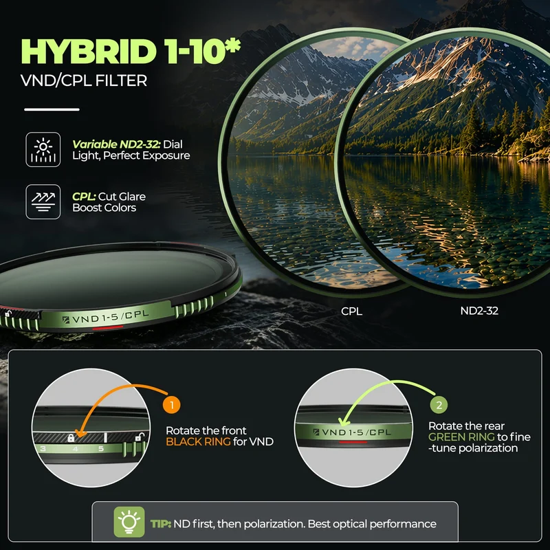 Freewell Brandon Li Magnetic Variable ND/CPL Basic Filter Kit (67mm)