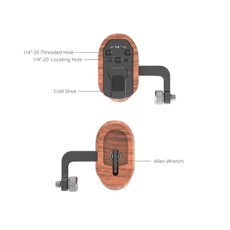 SmallRig Wooden Side Handle with 1/4"-20 Screws HSN2093D