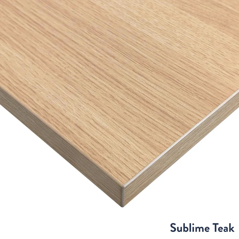 Desky Dual Mini Sit Stand Desk 800x500 Sublime Teak Desktop and White Frame