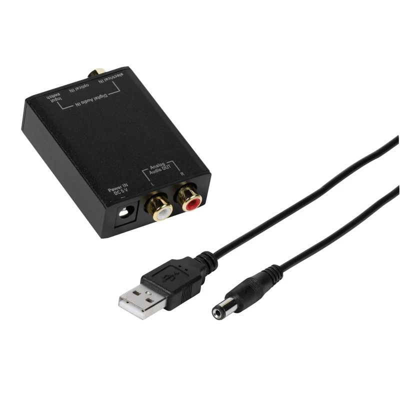 Hochwertiger VIVANCO Audio Digital zu Analog Wandler, 0,5 m Kabel, kompaktes Audio Zubehör