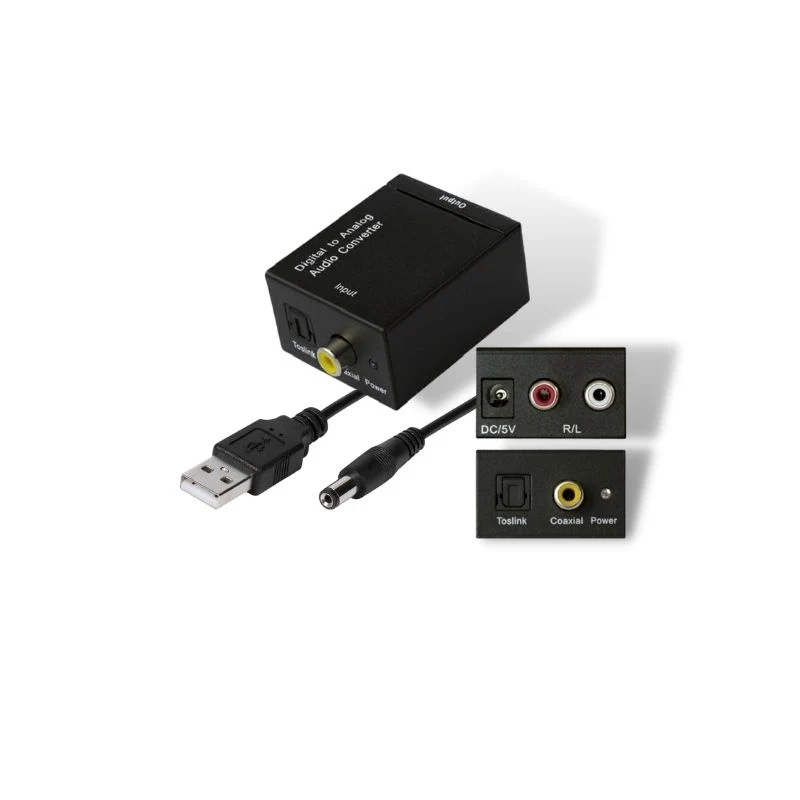 Hochwertiger VIVANCO Audio Digital zu Analog Wandler, 0,5 m Kabel, kompaktes Audio Zubehör