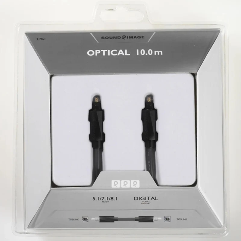 VIVANCO Hochwertiges Lichtleiterkabel, Toslink auf Toslink, Optical Kabel, Präzisionsfertigung, Ergonomisches Design, Schwarz, 10m