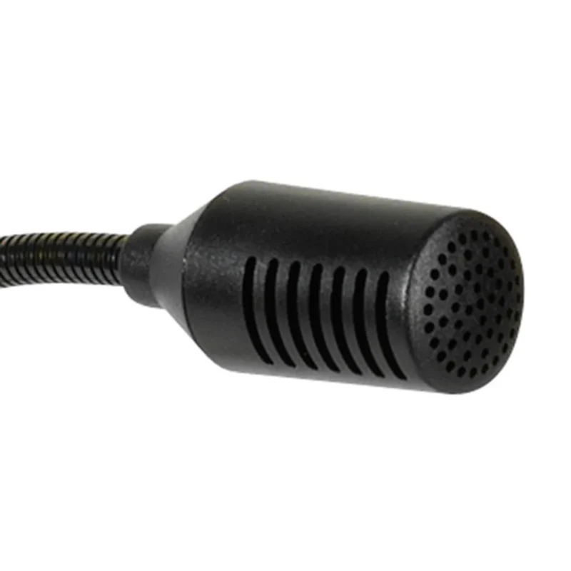 VIVANCO Hochwertiges Tischmikrofon, kompatibel mit 3,5 mm Geräten, Schwanenhals, Stummschalter, höhenverstellbar, 1,8m Kabel