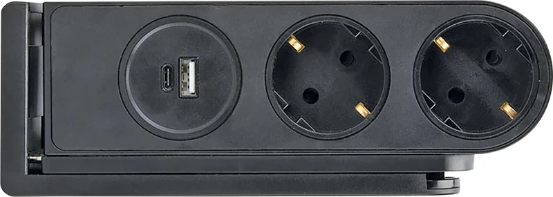 Tischsteckdose 2fach mit USB-C/A Anschluss