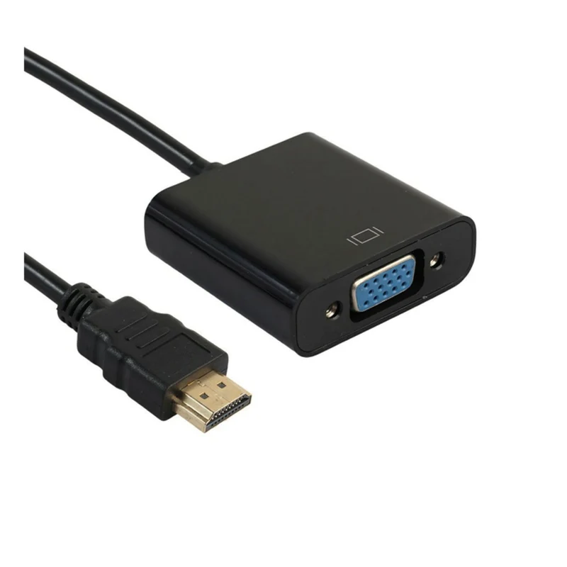VIVANCO Hochwertiger HDMI auf VGA Adapter, kompatibel mit Monitor und Beamer, Audioausgang, Micro USB, 0,1m