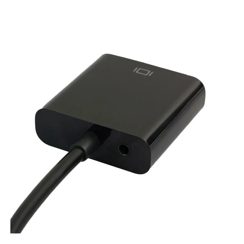VIVANCO Hochwertiger HDMI auf VGA Adapter, kompatibel mit Monitor und Beamer, Audioausgang, Micro USB, 0,1m