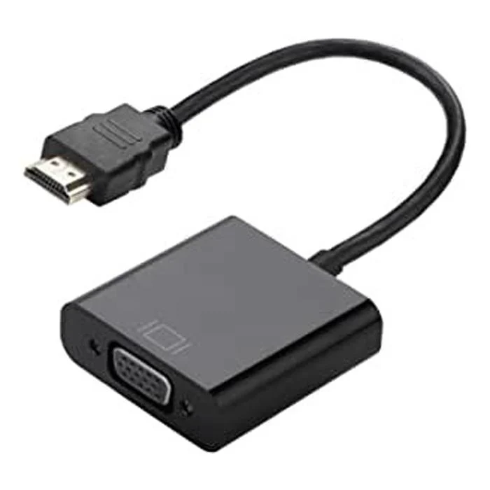 VIVANCO Hochwertiger HDMI VGA Adapter, 0,1 m – HDMI® Stecker auf VGA Buchse, mit Audioausgang, Digital zu Analog